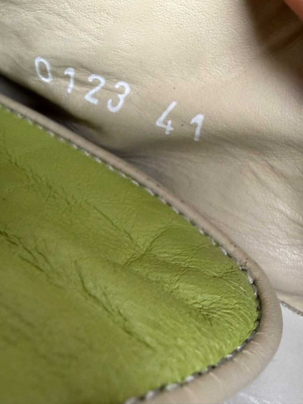 PRADA Sneakers 2 Straps AMERICAS CUP ORIGINAL Lime Tan Leather Size 8 EU 41 RARE - Picture 10 of 10